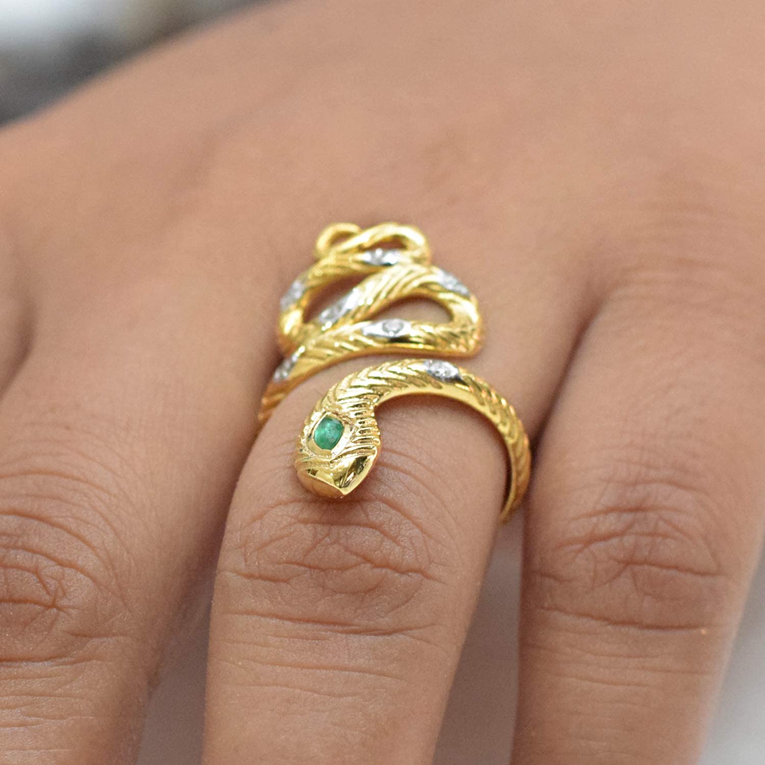 snake rings with ruby eyes 